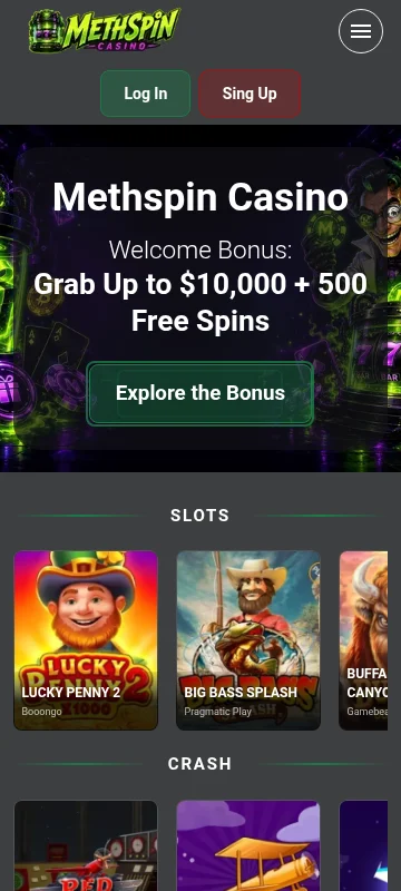Methspin Casino mobile browser experience on a phone